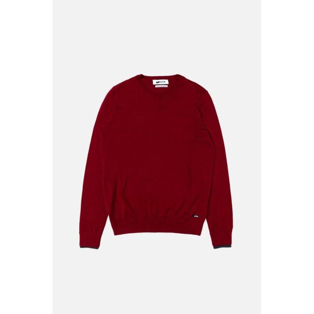 Gas Cotton Crewneck Sweatshirt Men Red Sweaters